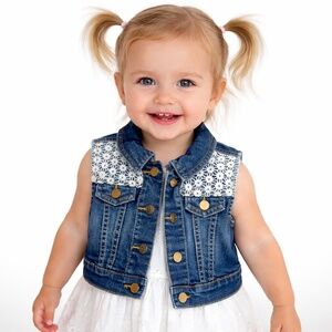 Genuine Kids OshKosh Jean Jacket Vest 18 M